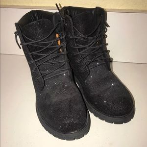 Custom black sparkle Timberlands